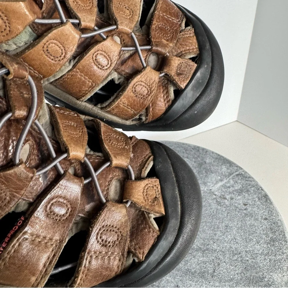 Keen Newport Brown Leather Sandals Shoes Waterproof 10